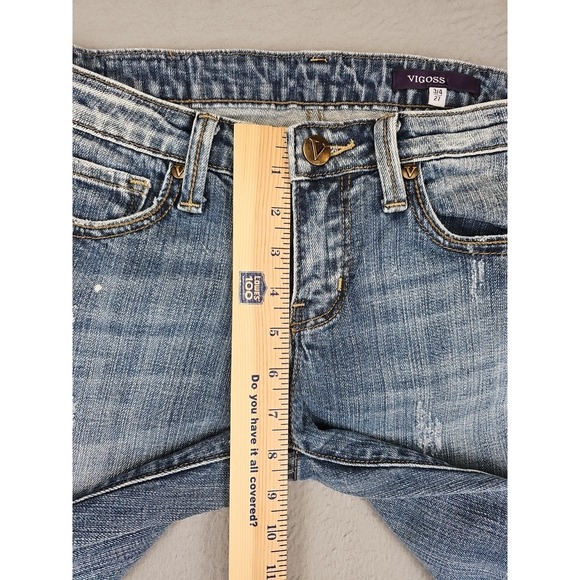 Vigoss Jeans Women 29x31 Boot Cut Low Rise Stretch Distressed Flap Pockets - Picture 3 of 9
